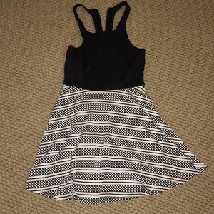 Black & white dress w/ hot pink peekaboo back